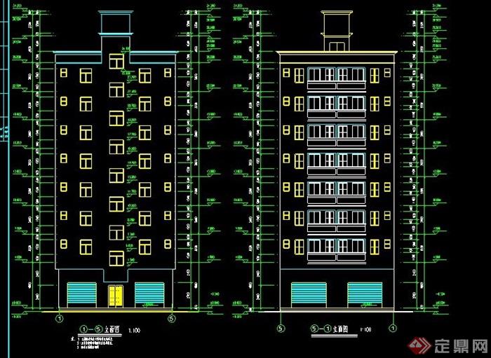 现代8层公寓住宅楼建筑设计图纸