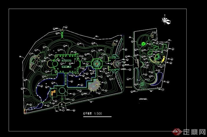 公园详细规划cad总平面图