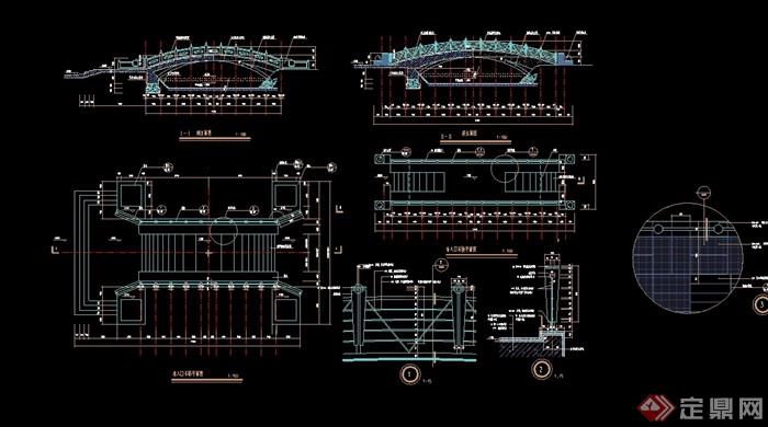 详细的过河石桥设计cad施工图