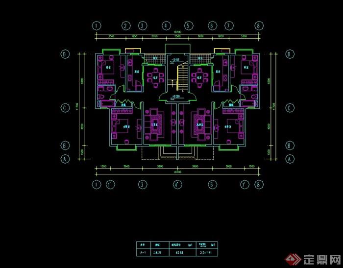 多层住宅楼建筑设计cad平面图