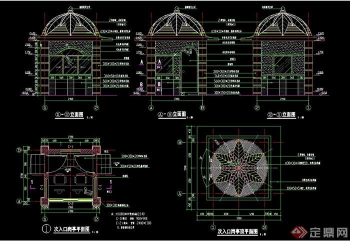 design for landscape (7)] 独特详细的岗亭素材设计cad施工图,图纸