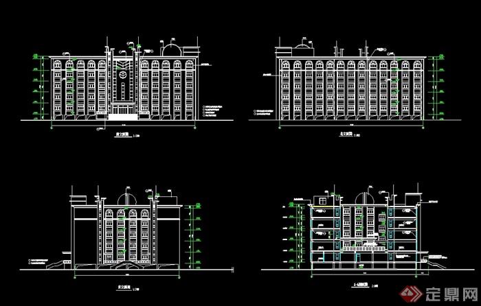 某中学综合楼建筑cad方案设计图[原创]
