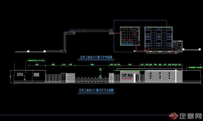 详细的警卫室大门设计cad施工图