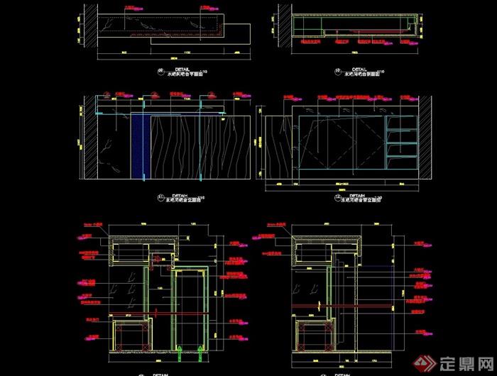 table details] 家庭水吧台设计cad详图,图纸包含了性想的材料及尺寸