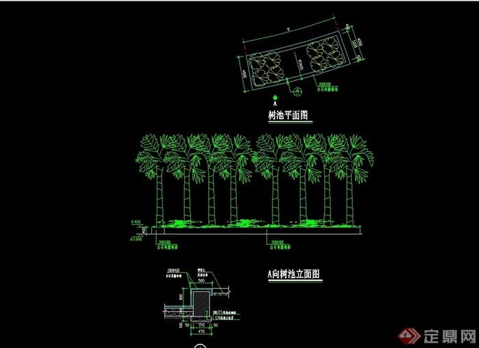 园林景观树池节点设计cad施工图