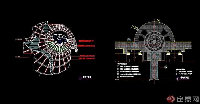 现代园林景观铺装设计cad施工图