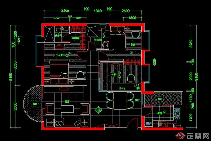 独特完整住宅室内空间装饰设计cad施工图