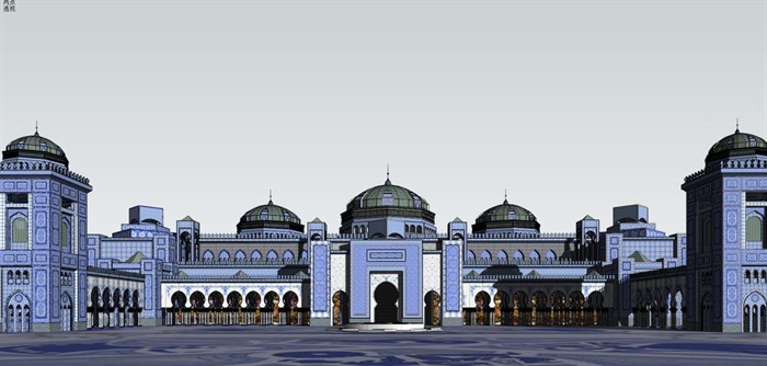 3个新疆伊斯兰风格民宅与酒店建筑方案su模型[原创]