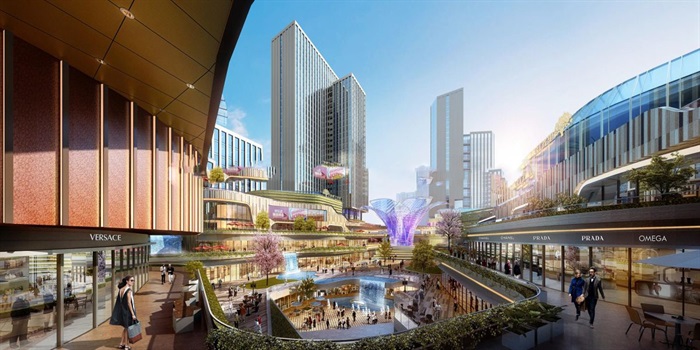 成都红光里龙城国际商业广场建筑与景观方案模型