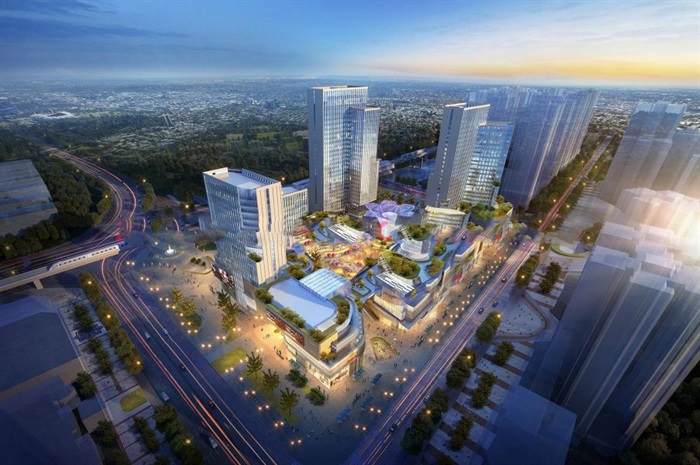 成都红光里龙城国际商业广场建筑与景观方案模型