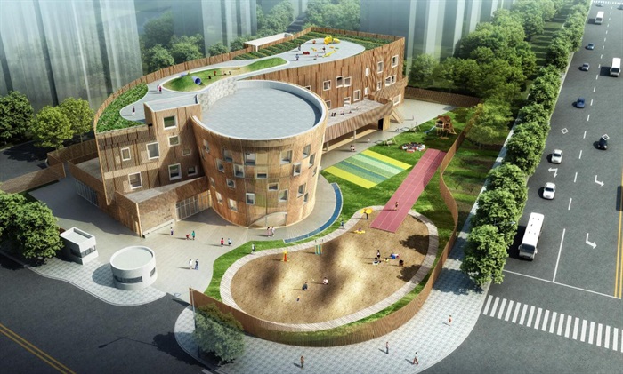 上海紫竹领仕2个现代幼儿园建筑方案su模型[原创]