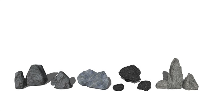 新中式石头 假山石头 太湖石 景观石su模型[原创]