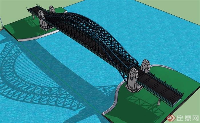 过江大桥桥梁设计su模型