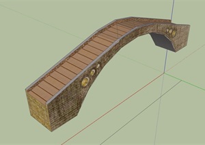 砖砌园桥拱桥素材设计SU(草图大师)模型