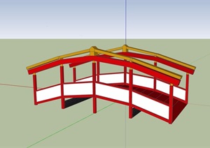 休闲景观园桥素材设计SU(草图大师)模型