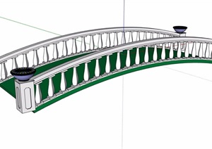 欧式过河园桥素材设计SU(草图大师)模型