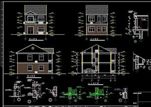 两层私家住宅设计建筑cad图