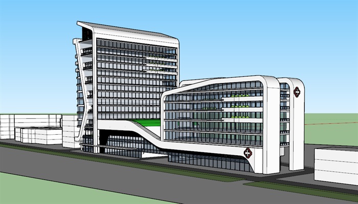 现代创意简约式医院住院部综合建筑(3)