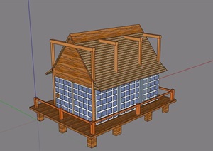 某详细的小屋建筑素材设计SU(草图大师)模型