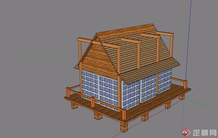 某详细的小屋建筑素材设计su模型