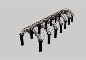铁艺爬藤廊架素材设计SU(草图大师)模型