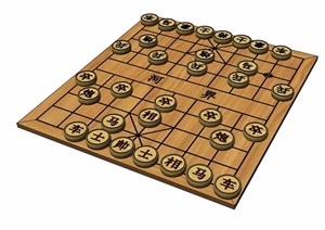 象棋小品素材设计SU(草图大师)模型