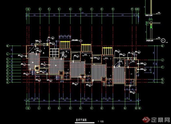 现代多层排房样板房住宅建筑图