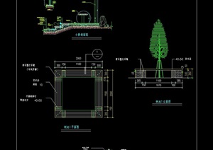 园林景观节点树池设计cad施工图