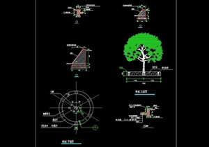 圆形经典详细的树池设计cad施工图