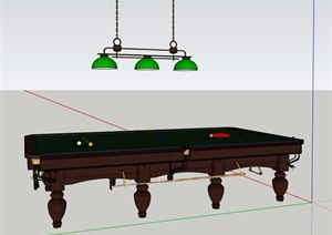 台球桌及吊灯组合SU(草图大师)模型