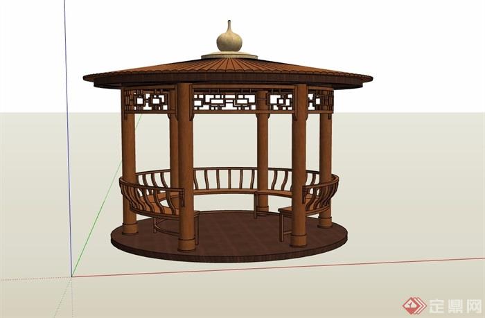 古典中式风格详细的完整亭子素材设计su模型