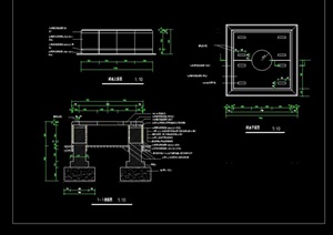 园林景观树池节点素材设计cad施工图