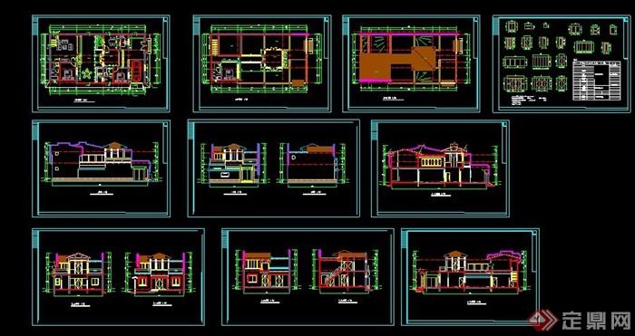 现代二层别墅住宅建筑施工图纸设计