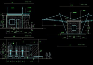 某详细的入口景观及大门素材设计cad施工图