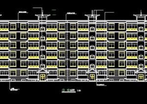 六层欧式联排住宅楼建筑设计图纸