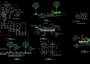 详细的园林景观小平桥设计cad施工图
