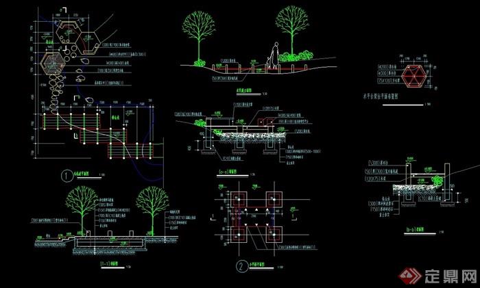 详细的园林景观小平桥设计cad施工图