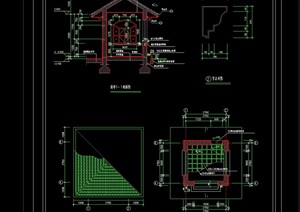 园林景观详细的岗亭素材设计cad施工图