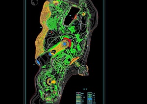 某详细的月亮岛公园景观设计cad总平面