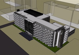 医院多层建筑楼设计SU(草图大师)模型