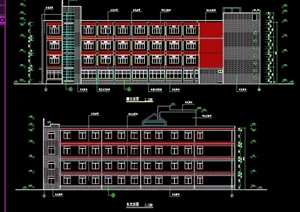 某现代多层小学校建筑设计cad施工图