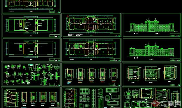 某小学多层详细教学楼建筑cad施工图