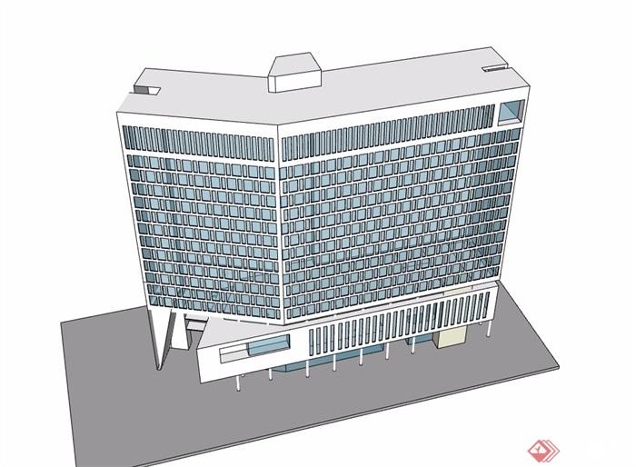 一个医院高层建筑楼设计su模型