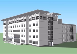 详细的五层卫生院建筑楼设计SU(草图大师)模型