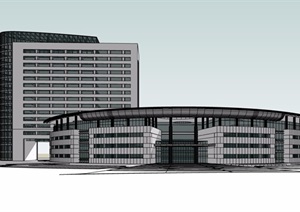 某县第一医院详细建筑设计SU(草图大师)模型