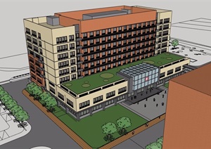 某医院八层详细的建筑楼设计SU(草图大师)模型