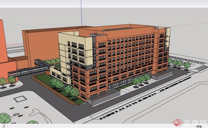 某医院八层详细的建筑楼设计su模型