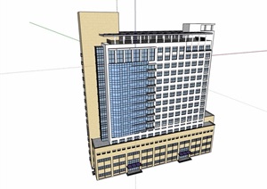 详细的医院高层建筑楼设计SU(草图大师)模型