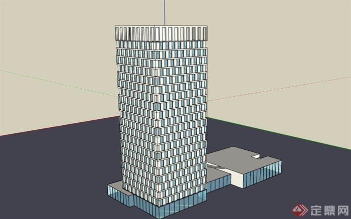 办公详细的高层建筑楼设计su模型