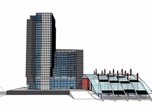 会展中心详细高层建筑楼设计SU(草图大师)模型